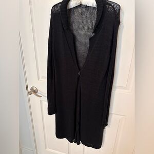 WOODEN SHIPS LONG BLACK CARDIGAN